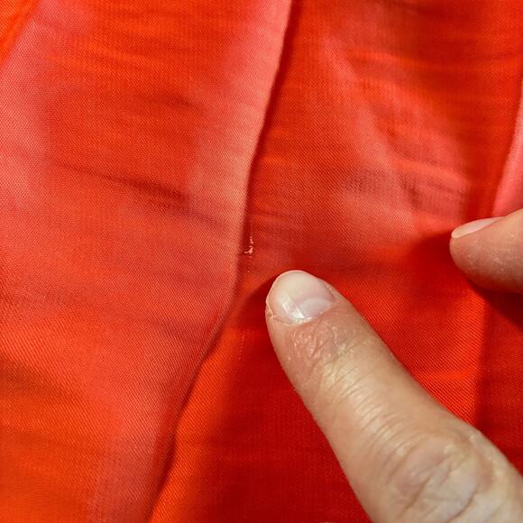 House of Harlow Dress Women L Orange Satin Pleated Wedding Guest Grecian Formal - Picture 12 of 16